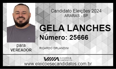 Candidato GELA LANCHES 2024 - ARARAS - Eleições