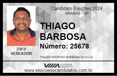 Candidato THIAGO BARBOSA 2024 - ARARAS - Eleições