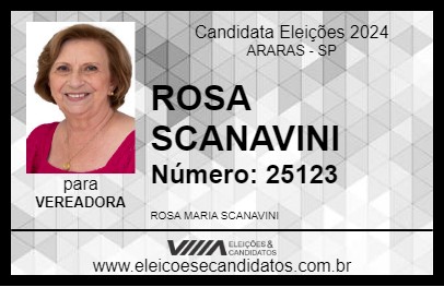 Candidato ROSA SCANAVINI 2024 - ARARAS - Eleições