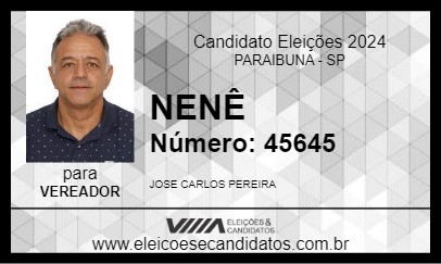 Candidato NENÊ 2024 - PARAIBUNA - Eleições