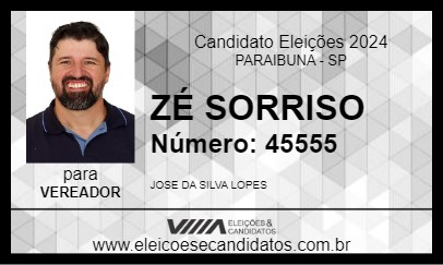 Candidato ZÉ SORRISO 2024 - PARAIBUNA - Eleições