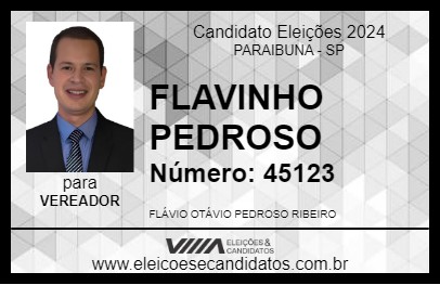 Candidato FLAVINHO PEDROSO 2024 - PARAIBUNA - Eleições