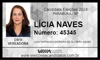 Candidato LÍCIA NAVES 2024 - PARAIBUNA - Eleições