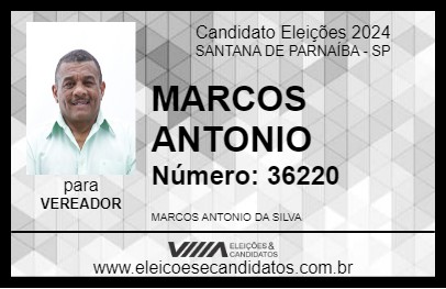 Candidato MARCOS ANTONIO 2024 - SANTANA DE PARNAÍBA - Eleições