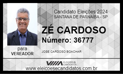 Candidato ZÉ CARDOSO 2024 - SANTANA DE PARNAÍBA - Eleições