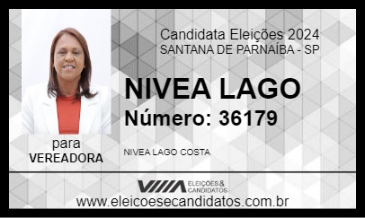 Candidato NIVEA LAGO 2024 - SANTANA DE PARNAÍBA - Eleições