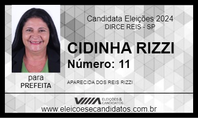 Candidato CIDINHA RIZZI 2024 - DIRCE REIS - Eleições