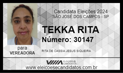 Candidato TEKKA RITA 2024 - SÃO JOSÉ DOS CAMPOS - Eleições