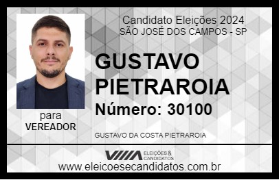 Candidato GUSTAVO PIETRAROIA 2024 - SÃO JOSÉ DOS CAMPOS - Eleições