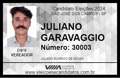 Candidato JULIANO GARAVAGGIO 2024 - SÃO JOSÉ DOS CAMPOS - Eleições