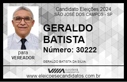 Candidato GERALDO BATISTA 2024 - SÃO JOSÉ DOS CAMPOS - Eleições