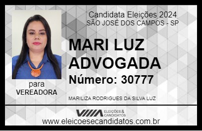 Candidato MARI LUZ ADVOGADA 2024 - SÃO JOSÉ DOS CAMPOS - Eleições