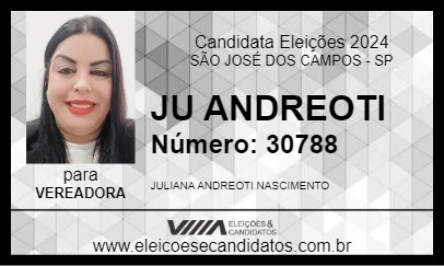 Candidato JU ANDREOTI 2024 - SÃO JOSÉ DOS CAMPOS - Eleições