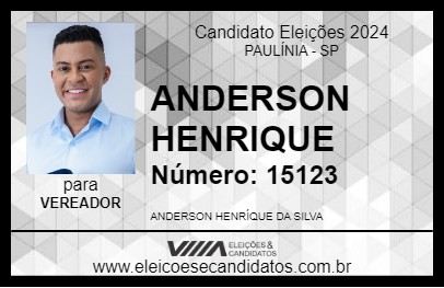 Candidato ANDERSON HENRIQUE 2024 - PAULÍNIA - Eleições