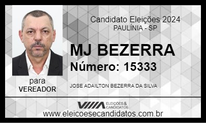 Candidato MJ BEZERRA 2024 - PAULÍNIA - Eleições