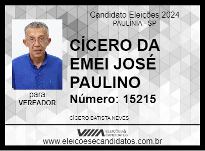 Candidato CÍCERO ZELADOR 2024 - PAULÍNIA - Eleições