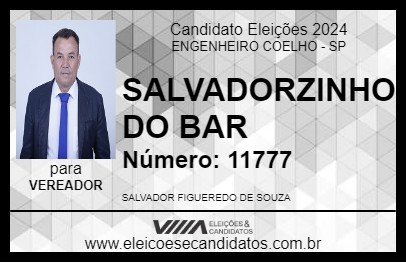 Candidato SALVADORZINHO DO BAR 2024 - ENGENHEIRO COELHO - Eleições