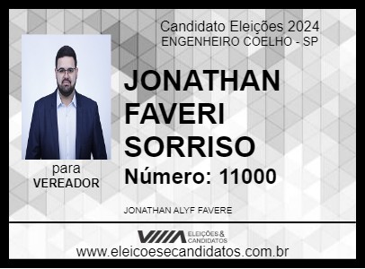 Candidato JONATHAN FAVERI SORRISO 2024 - ENGENHEIRO COELHO - Eleições