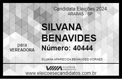 Candidato SILVANA BENAVIDES 2024 - ARARAS - Eleições