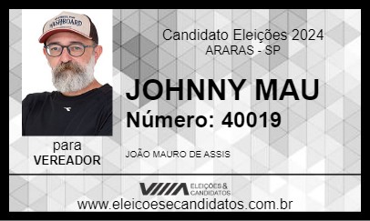 Candidato JOHNNY MAU 2024 - ARARAS - Eleições