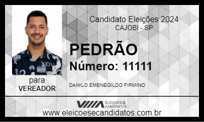 Candidato PEDRÃO 2024 - CAJOBI - Eleições