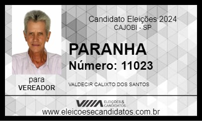 Candidato PARANHA 2024 - CAJOBI - Eleições