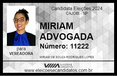 Candidato MIRIAM ADVOGADA 2024 - CAJOBI - Eleições