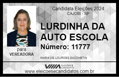 Candidato LURDINHA DA AUTO ESCOLA 2024 - CAJOBI - Eleições