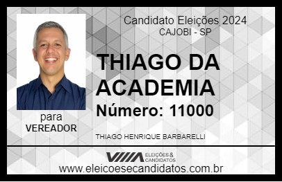 Candidato THIAGO DA ACADEMIA 2024 - CAJOBI - Eleições