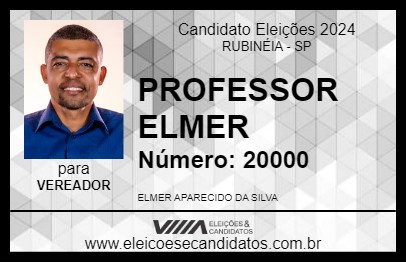 Candidato PROFESSOR ELMER 2024 - RUBINÉIA - Eleições