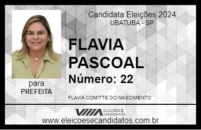 Candidato FLAVIA PASCOAL 2024 - UBATUBA - Eleições