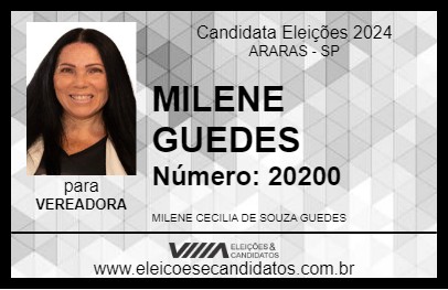 Candidato MILENE GUEDES 2024 - ARARAS - Eleições