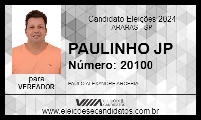 Candidato PAULINHO JP 2024 - ARARAS - Eleições