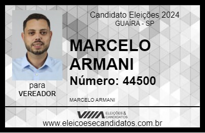 Candidato MARCELO ARMANI 2024 - GUAÍRA - Eleições