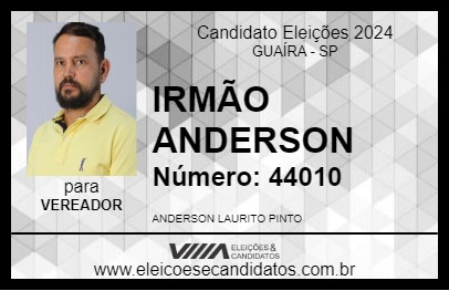 Candidato IRMÃO ANDERSON 2024 - GUAÍRA - Eleições