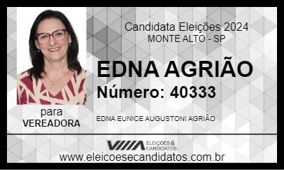 Candidato EDNA AGRIÃO 2024 - MONTE ALTO - Eleições