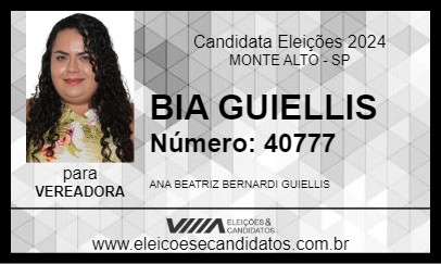 Candidato BIA GUIELLIS 2024 - MONTE ALTO - Eleições