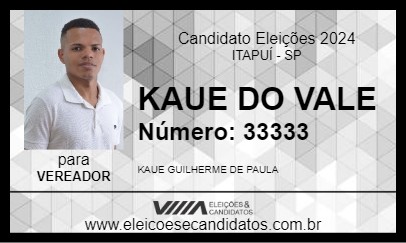 Candidato KAUE DO VALE 2024 - ITAPUÍ - Eleições