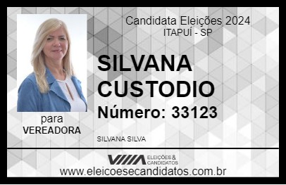 Candidato SILVANA CUSTODIO 2024 - ITAPUÍ - Eleições