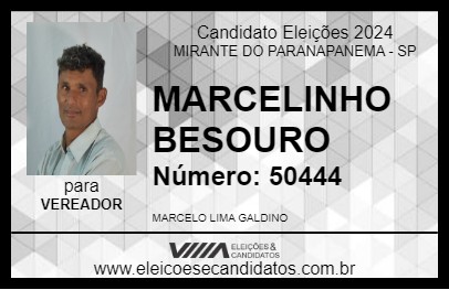 Candidato MARCELINHO BESOURO 2024 - MIRANTE DO PARANAPANEMA - Eleições