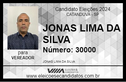 Candidato JONAS LIMA DA SILVA 2024 - CATANDUVA - Eleições