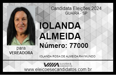 Candidato IOLANDA ALMEIDA 2024 - GUAÍRA - Eleições