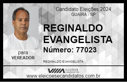 Candidato REGINALDO EVANGELISTA 2024 - GUAÍRA - Eleições