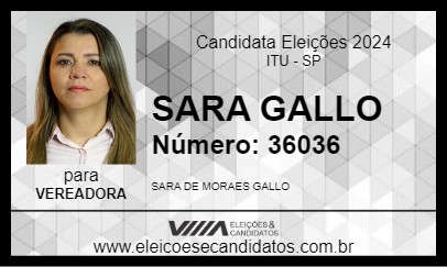 Candidato SARA GALLO 2024 - ITU - Eleições