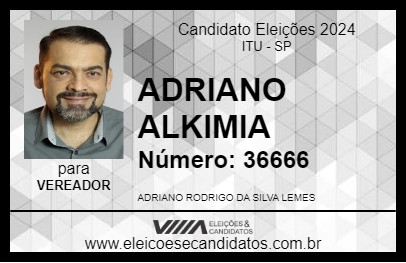 Candidato ADRIANO ALKIMIA 2024 - ITU - Eleições