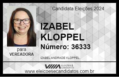 Candidato IZABEL KLOPPEL 2024 - ITU - Eleições