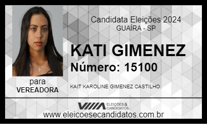 Candidato KAIT GIMENEZ 2024 - GUAÍRA - Eleições