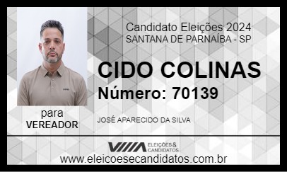 Candidato CIDO COLINAS 2024 - SANTANA DE PARNAÍBA - Eleições