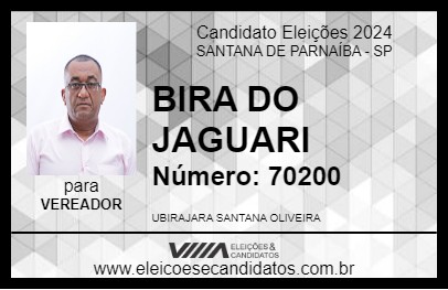 Candidato BIRA DO JAGUARI 2024 - SANTANA DE PARNAÍBA - Eleições