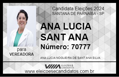 Candidato ANA LUCIA SANT  ANA 2024 - SANTANA DE PARNAÍBA - Eleições